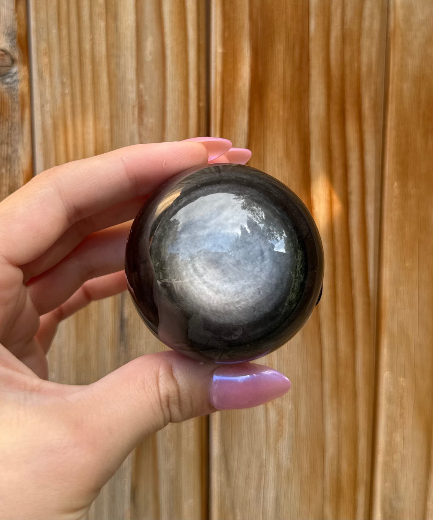 Silver Sheen Obsidian Sphere (Opt 77)