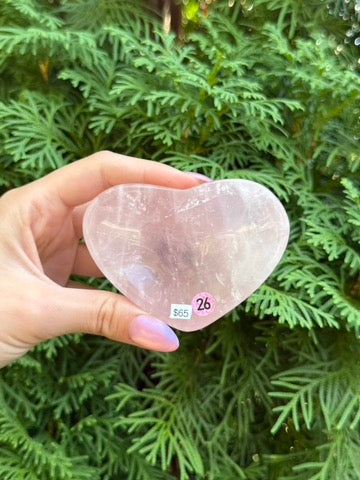 Rose Quartz Heart Bowl (Opt 26)