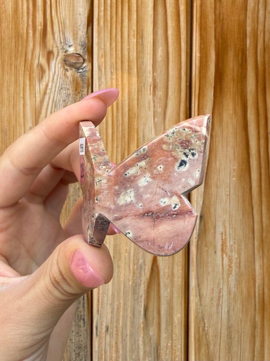 Pink Dendritic Agate Butterfly (Opt 28)
