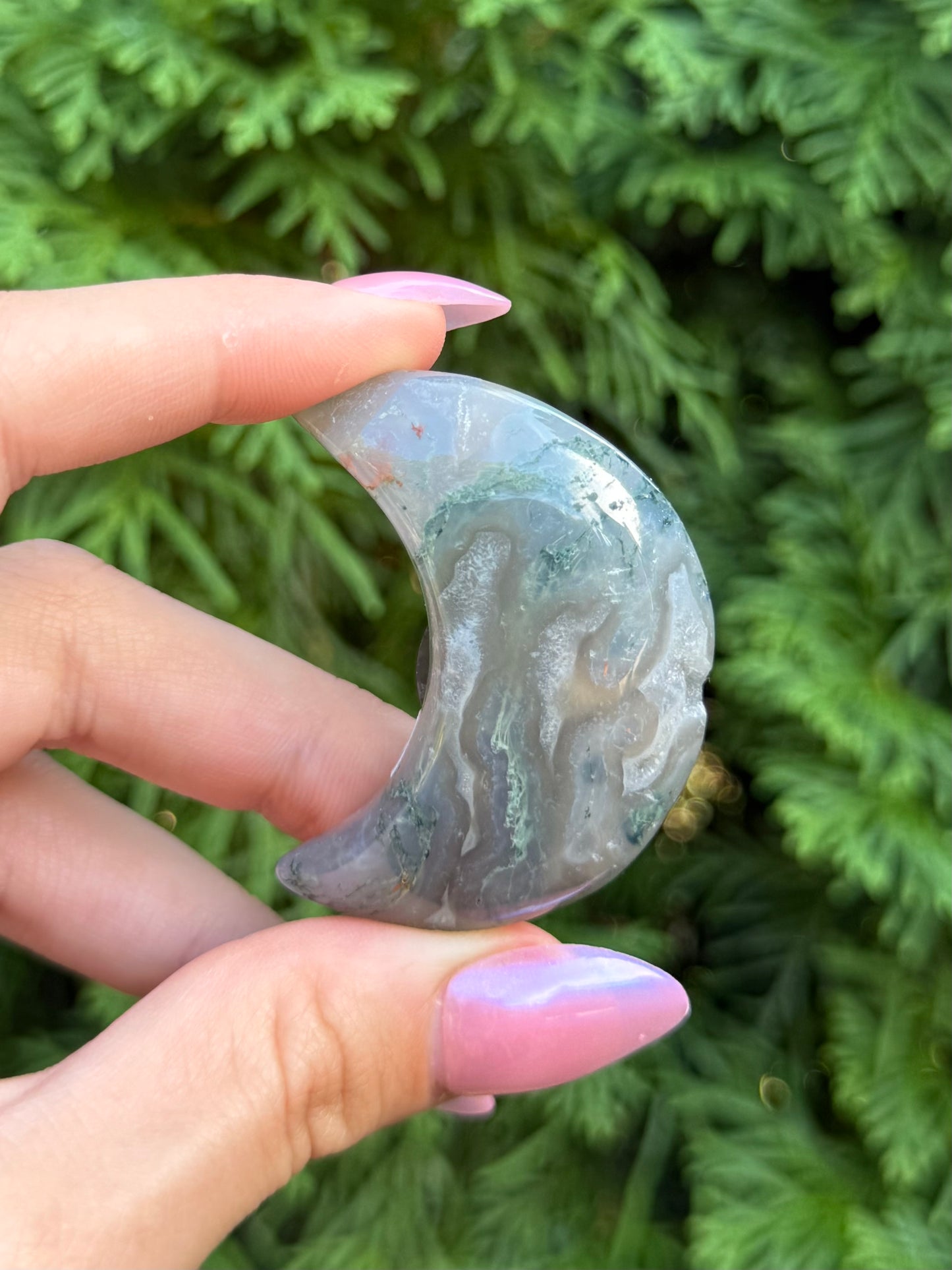 Moss Agate Mini Moon (Opt 84)