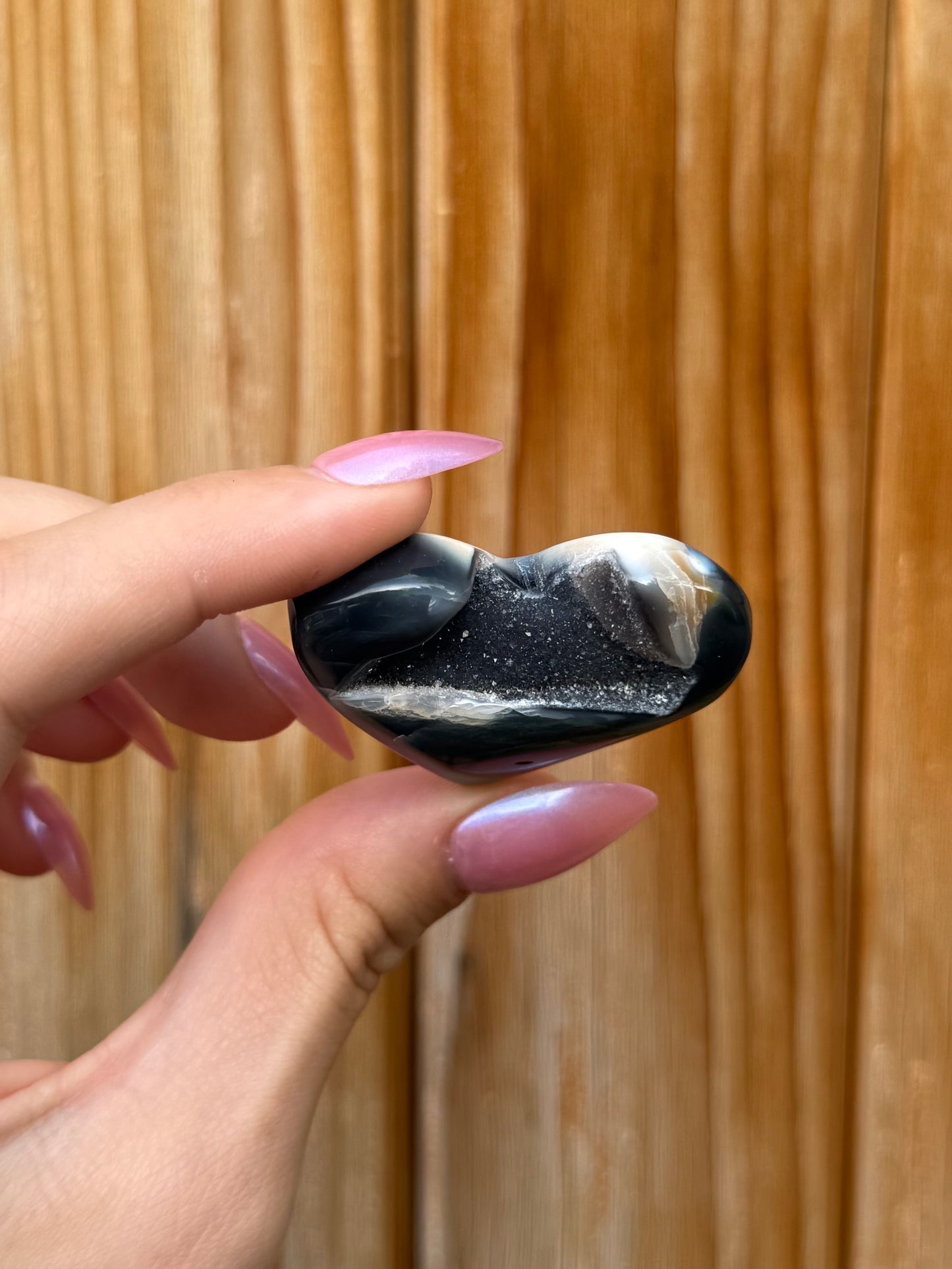 Druzy Onyx Heart (Opt 1)