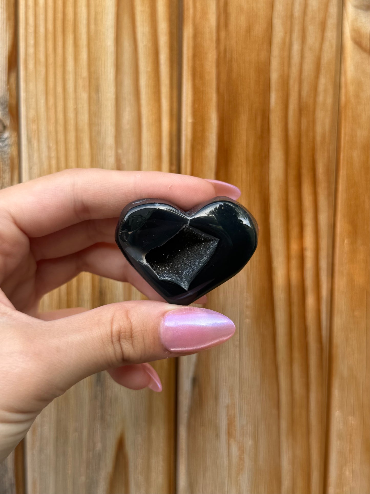 Druzy Onyx Heart (Opt 94)