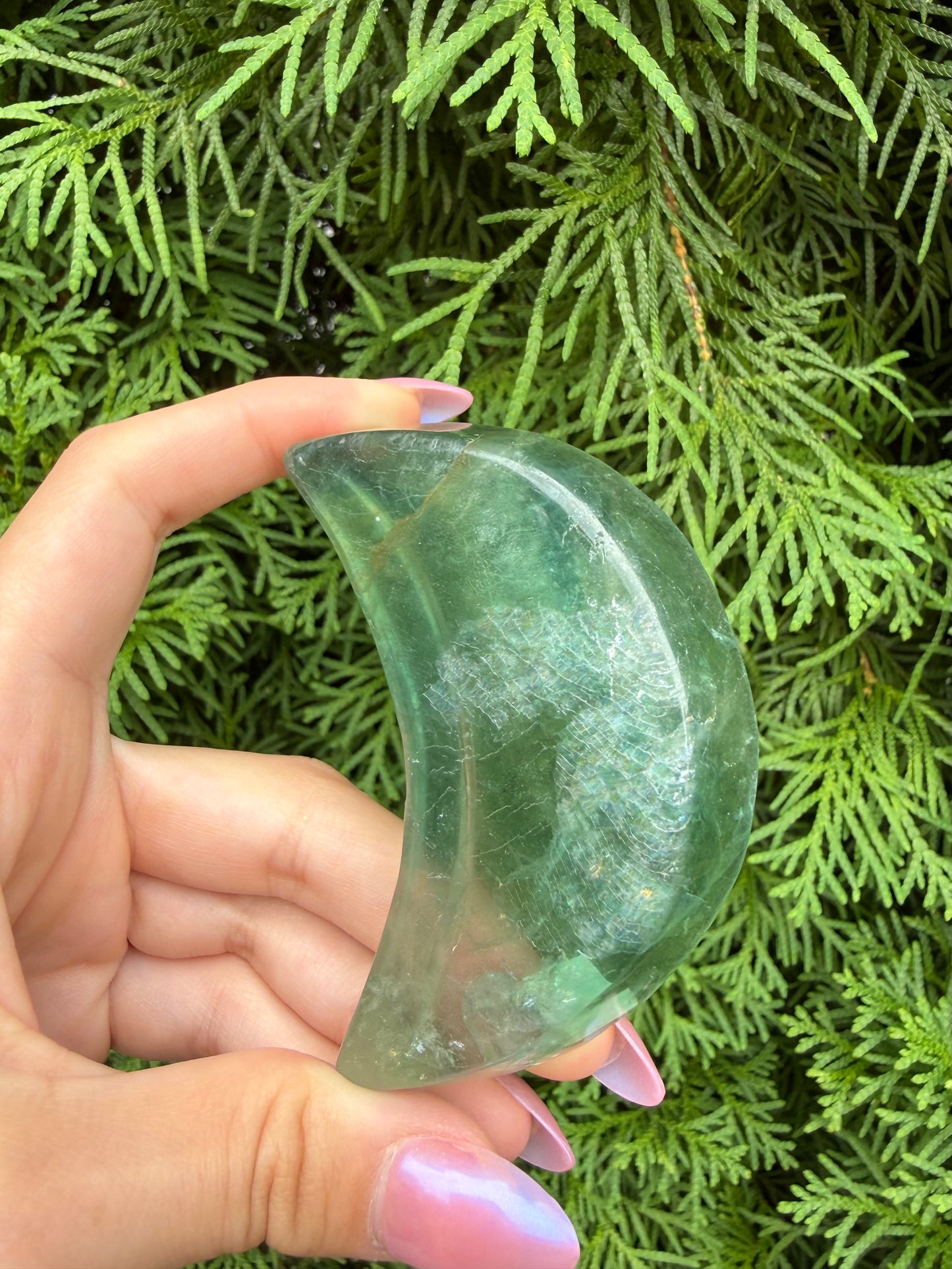 Rainbow Fluorite Moon Bowl (Opt 41)