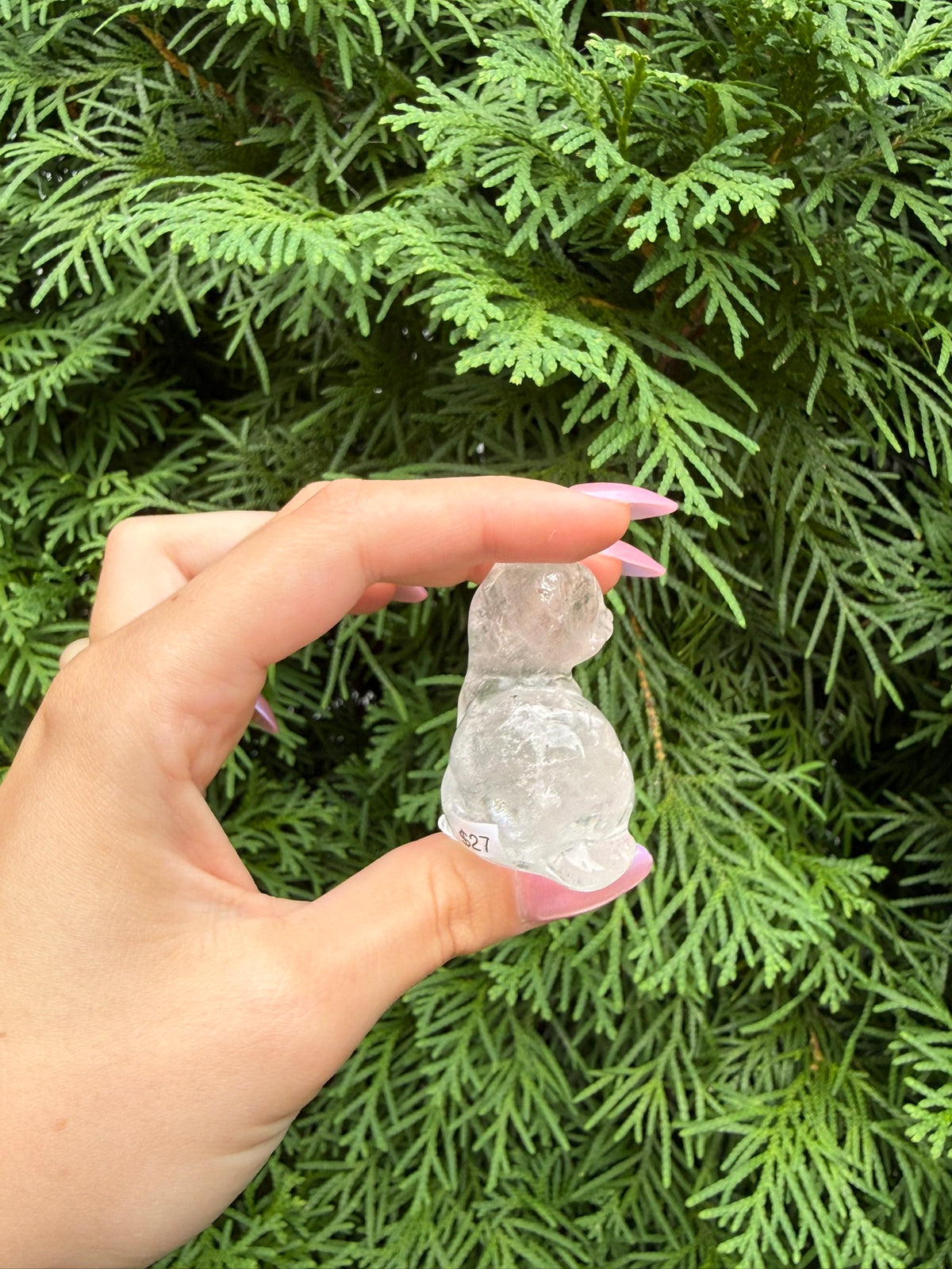 Clear Quartz Cat Carving