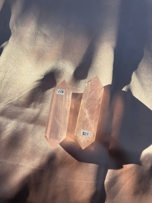 One Rose Quartz Double-Terminated Point
