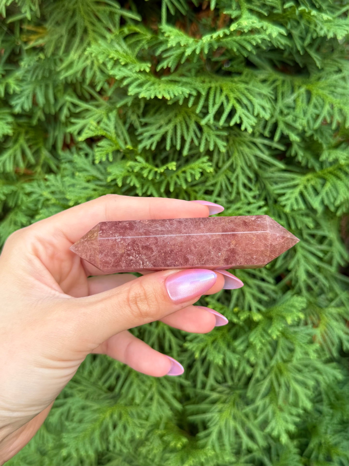 Strawberry Quartz Double-Terminated Point (Opt 71)