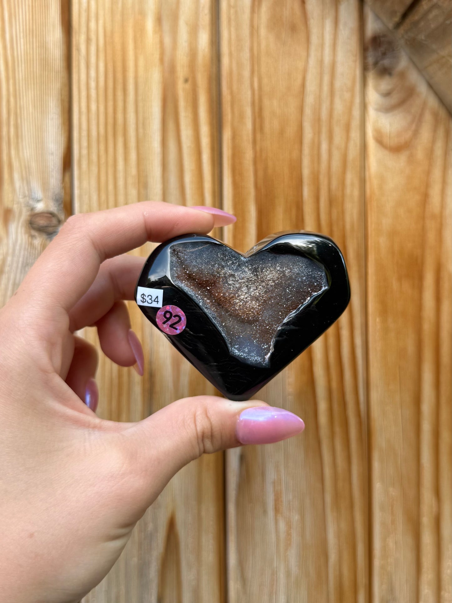Druzy Onyx Heart (Opt 92)