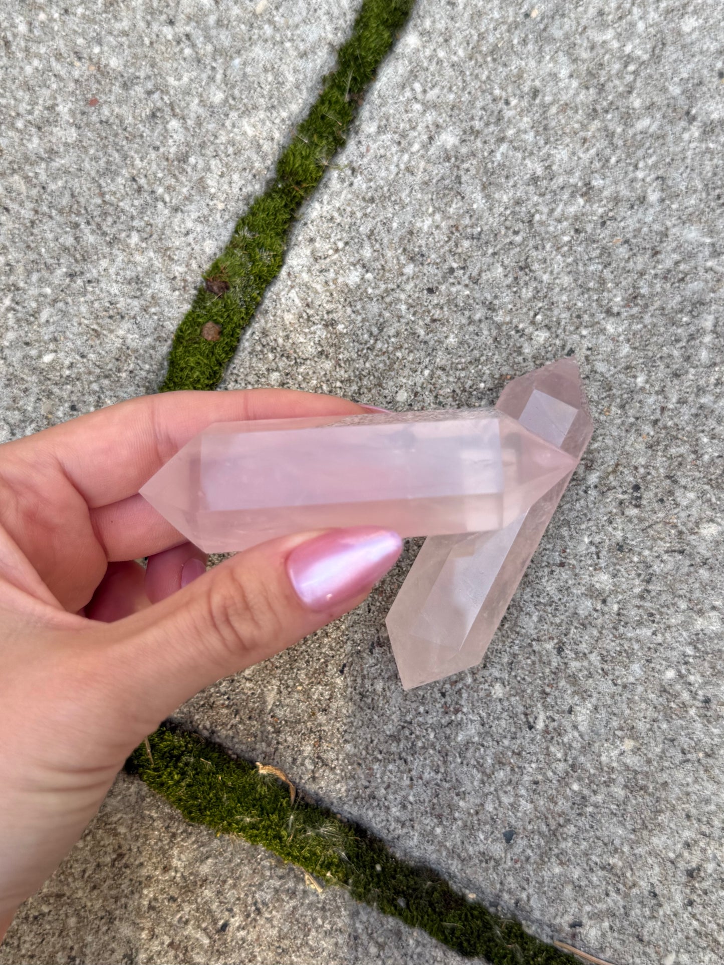 One Rose Quartz Double-Terminated Point