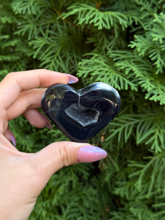 Druzy Onyx Heart (Opt 5)