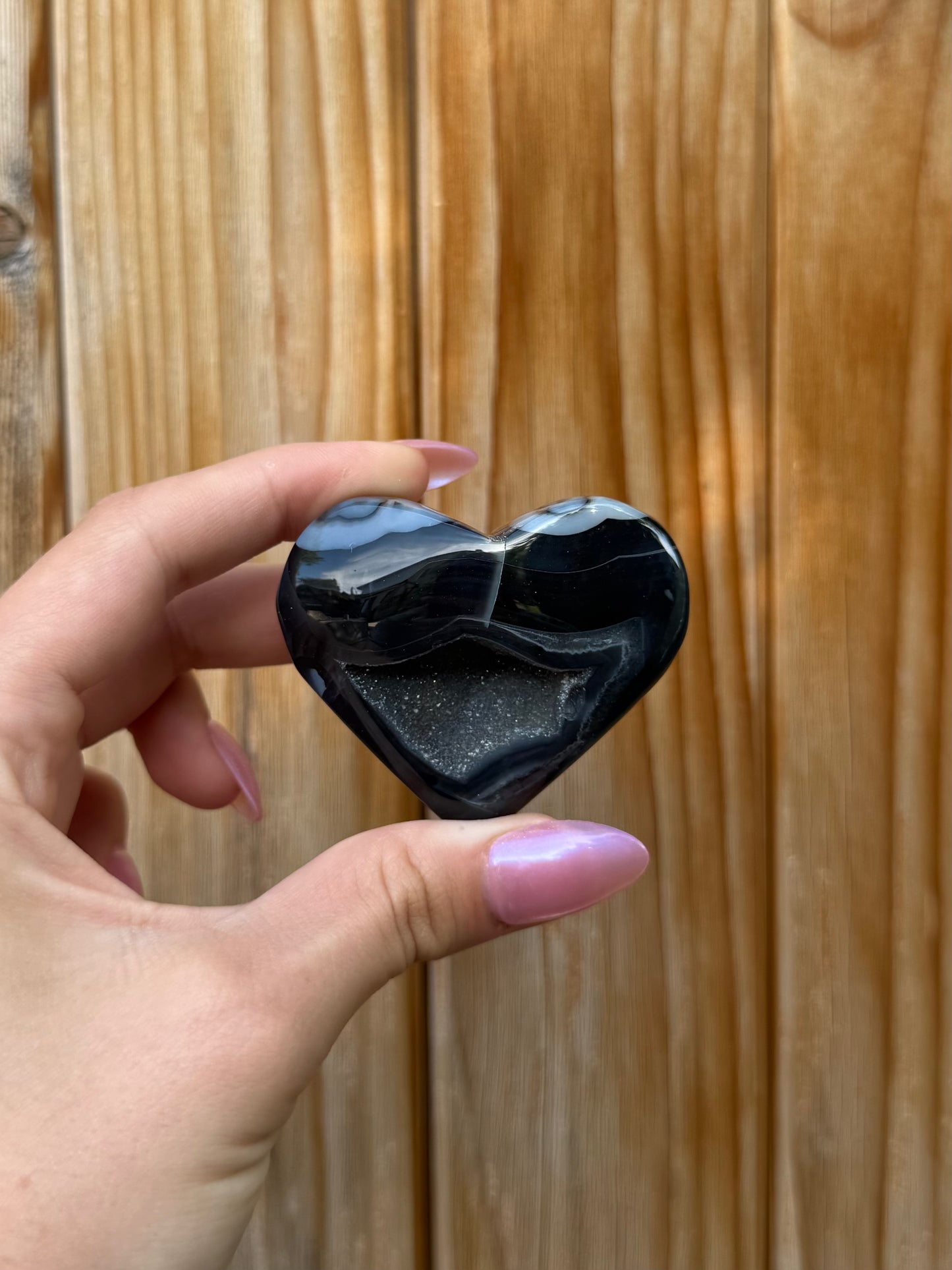 Druzy Onyx Heart (Opt 6)