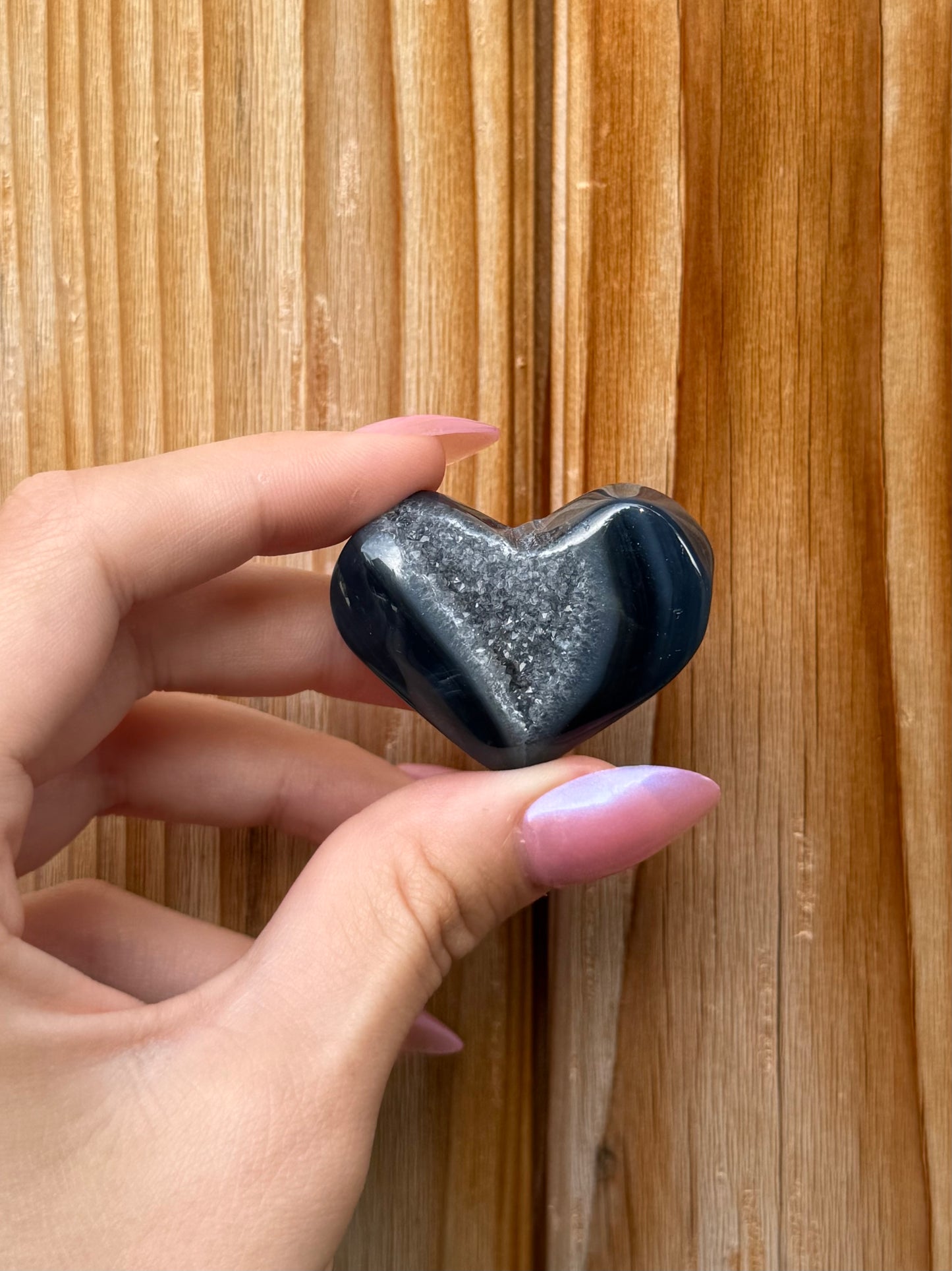 Druzy Onyx Heart (Opt 95)