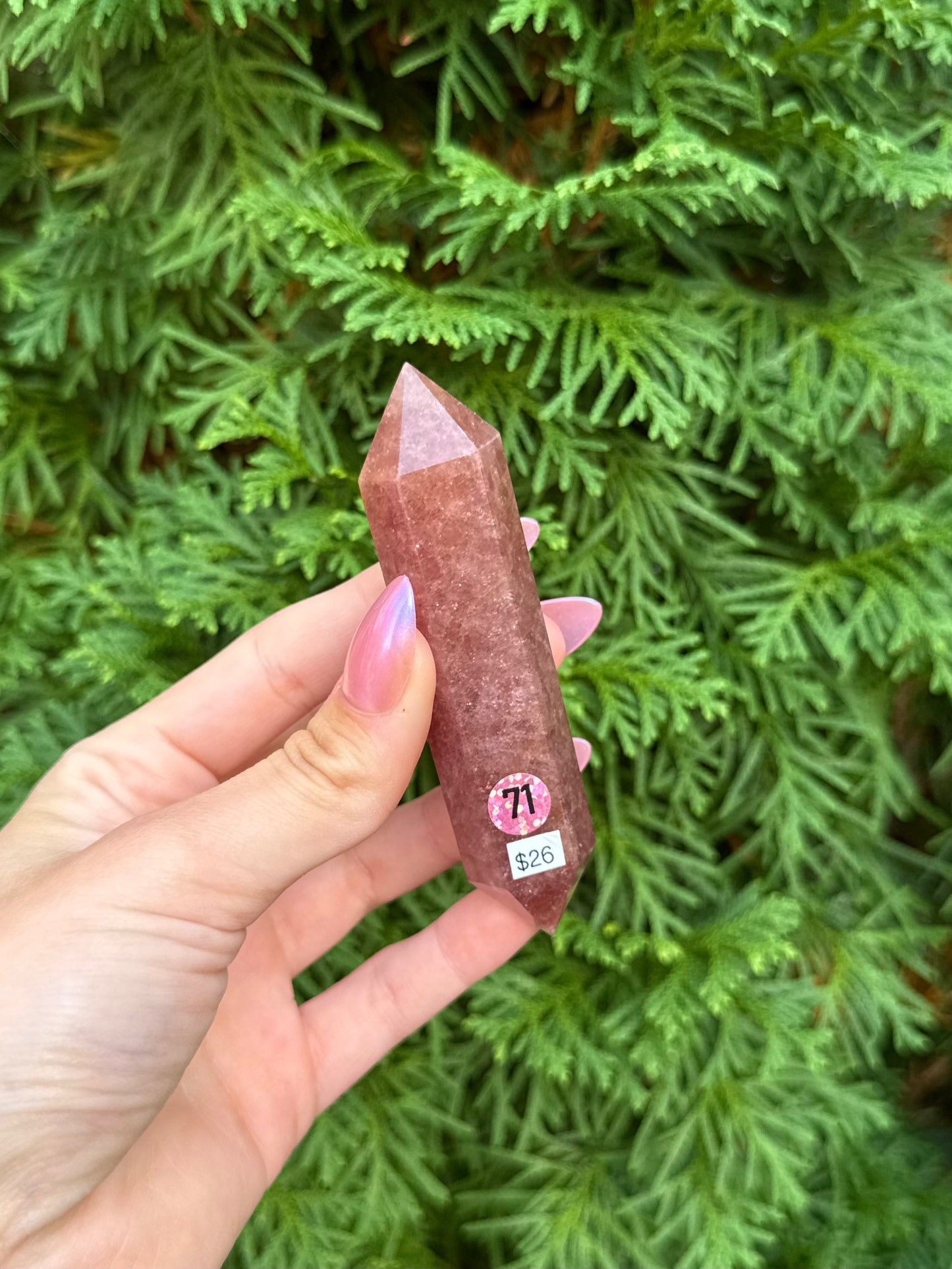 Strawberry Quartz Double-Terminated Point (Opt 71)