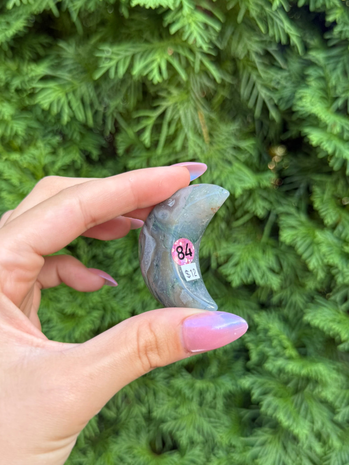 Moss Agate Mini Moon (Opt 84)
