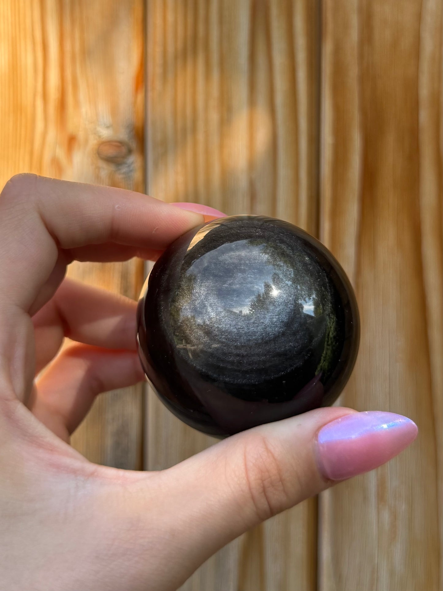 Silver Sheen Obsidian Sphere (Opt 78)