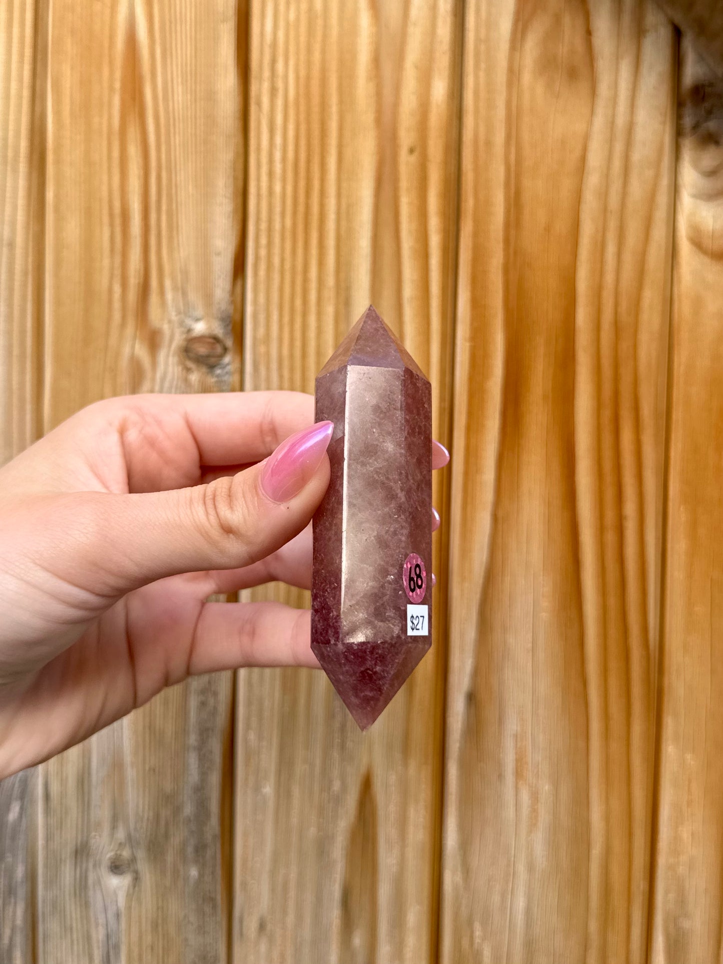 Strawberry Quartz Double-Terminated Point (Opt 68)