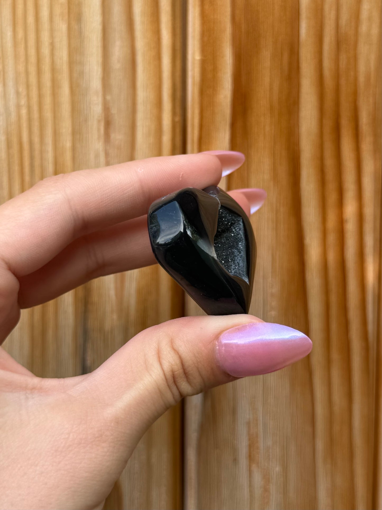 Druzy Onyx Heart (Opt 94)