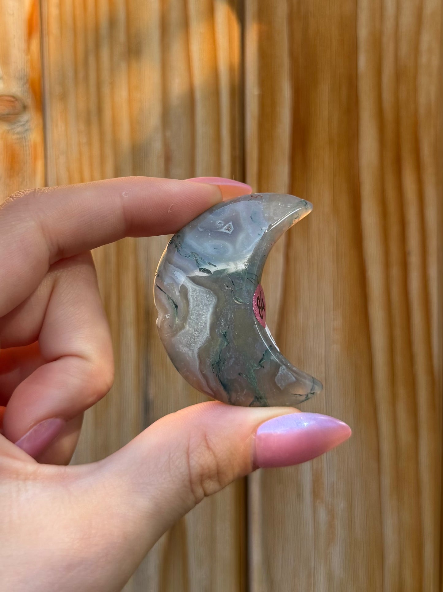 Moss Agate Mini Moon (Opt 84)