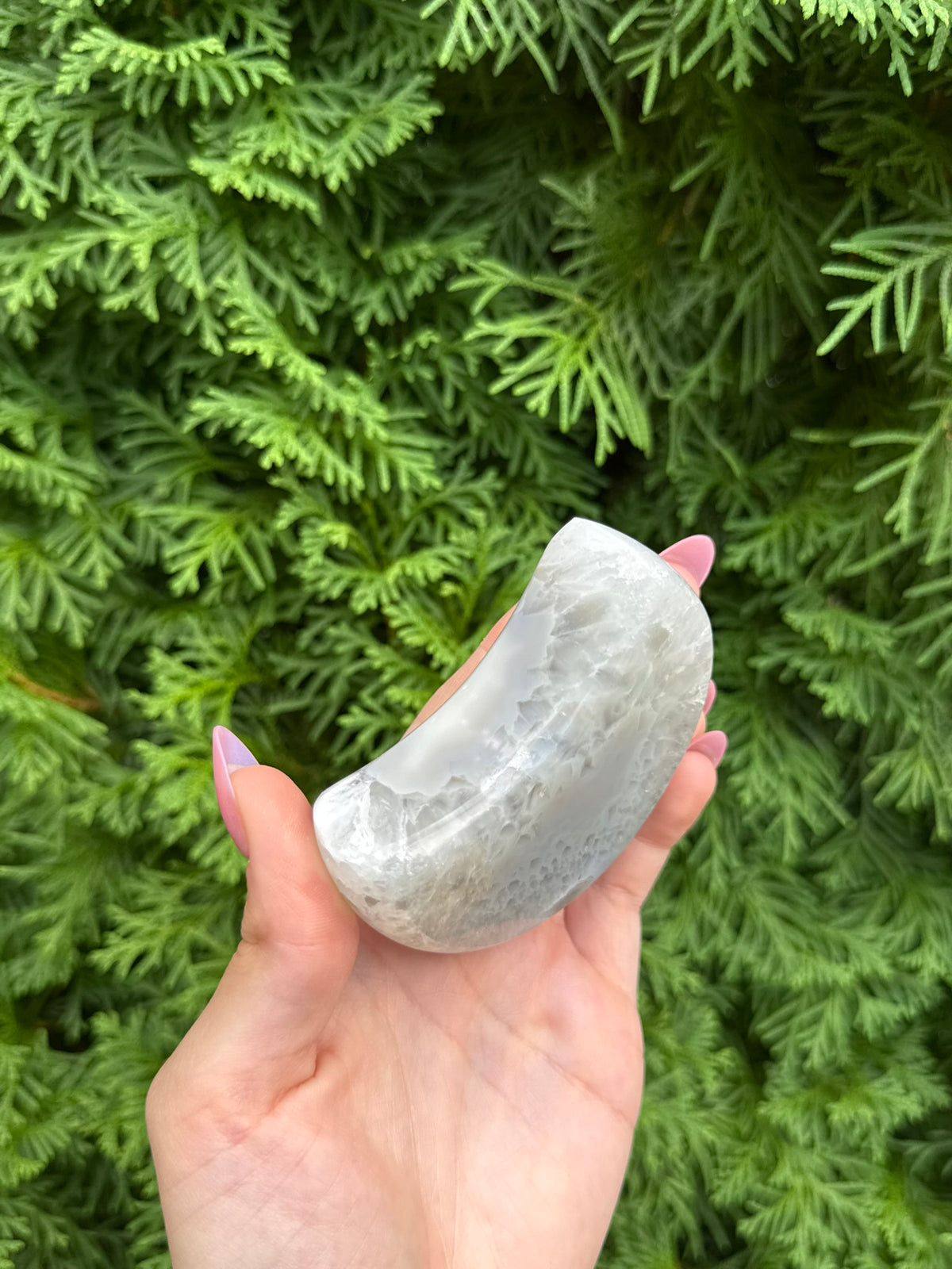 Druzy Agate Moon with Stand (Opt 53)