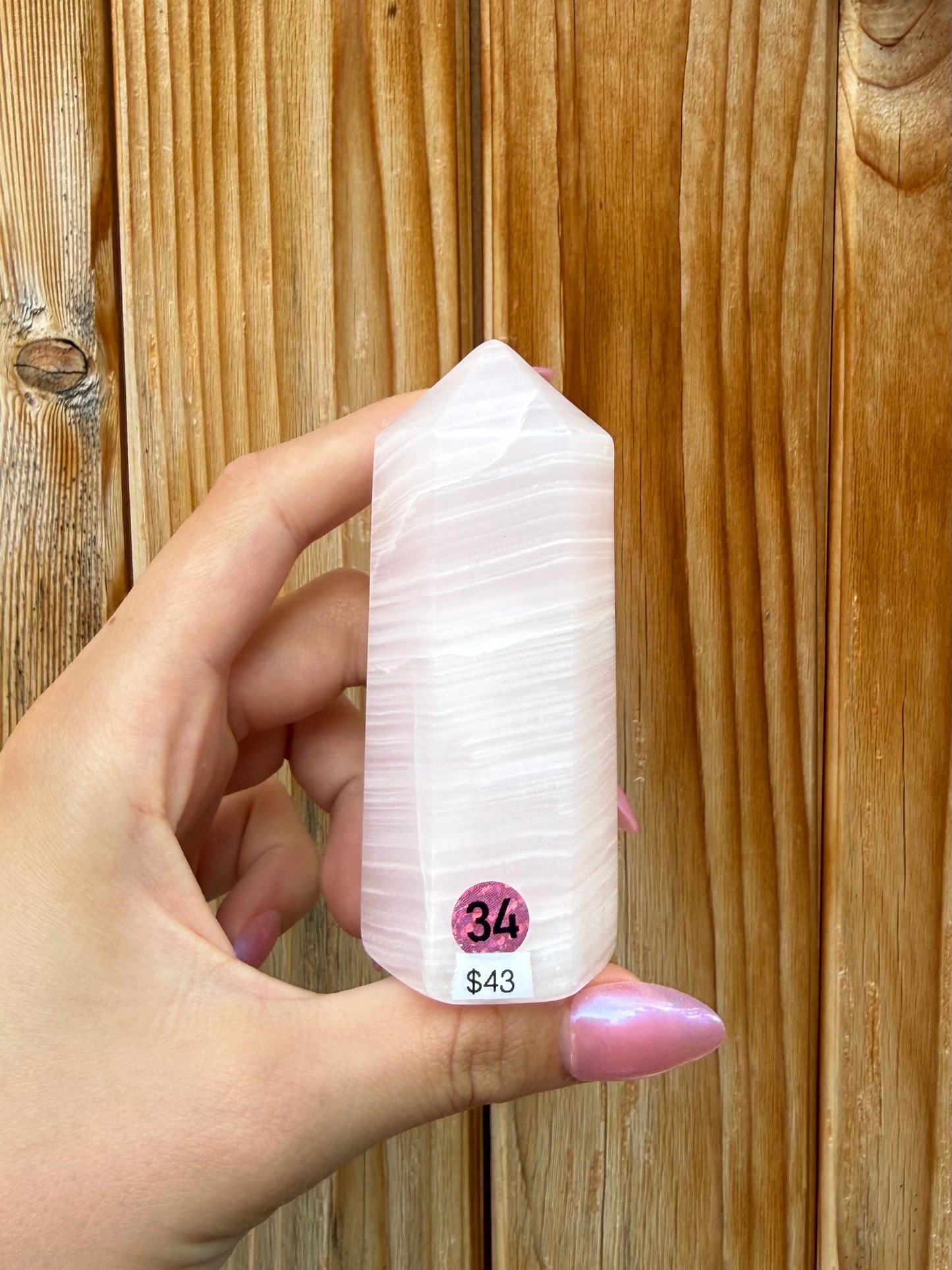 Pink Mangano Calcite Tower (Opt 34)