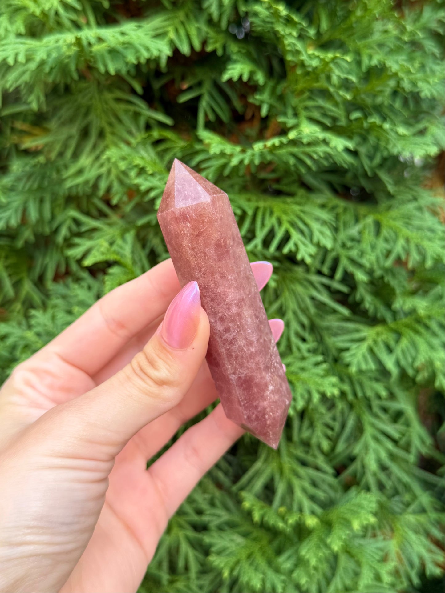 Strawberry Quartz Double-Terminated Point (Opt 71)