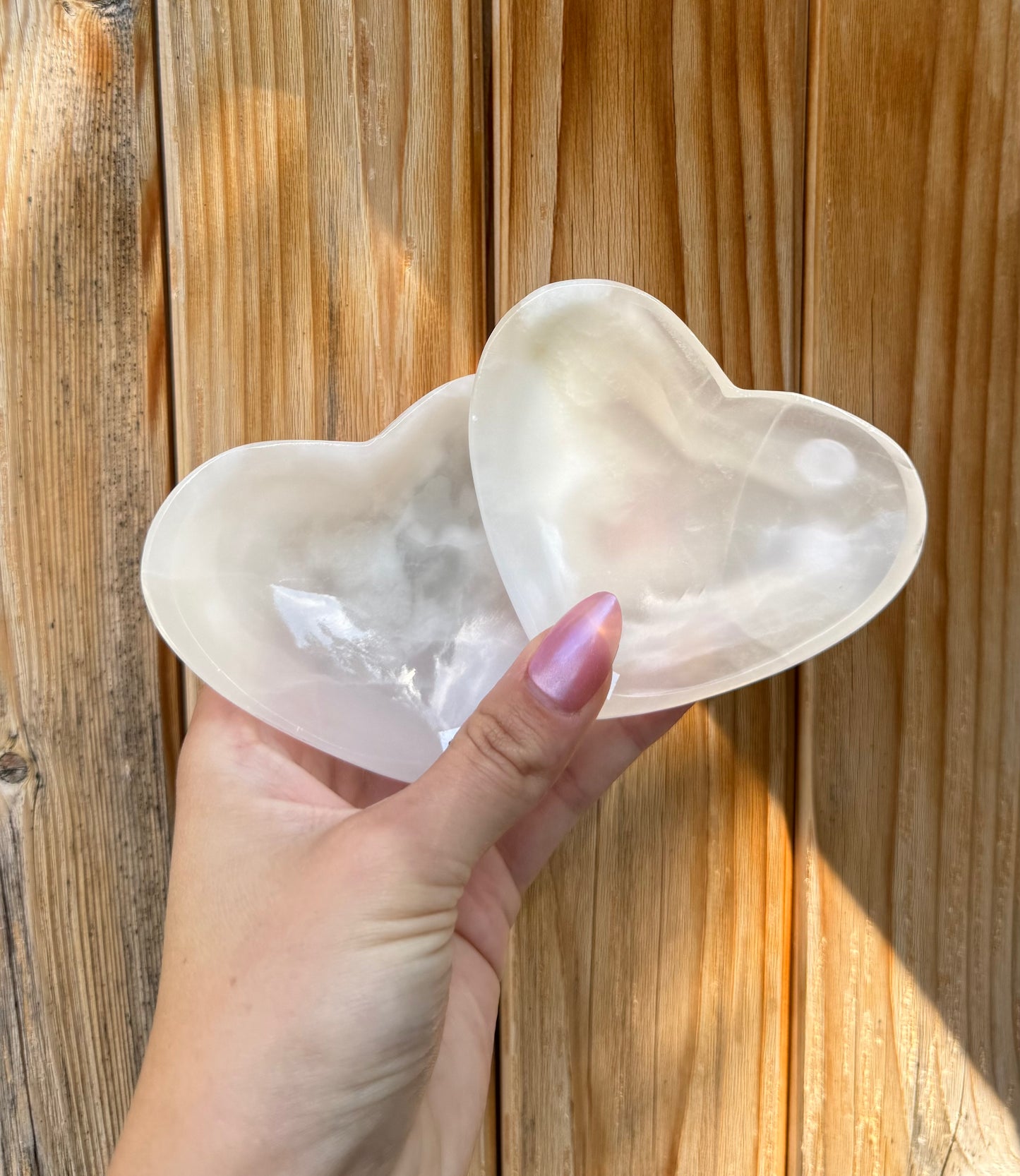 One Mexican Onyx/ White Calcite Heart Dish