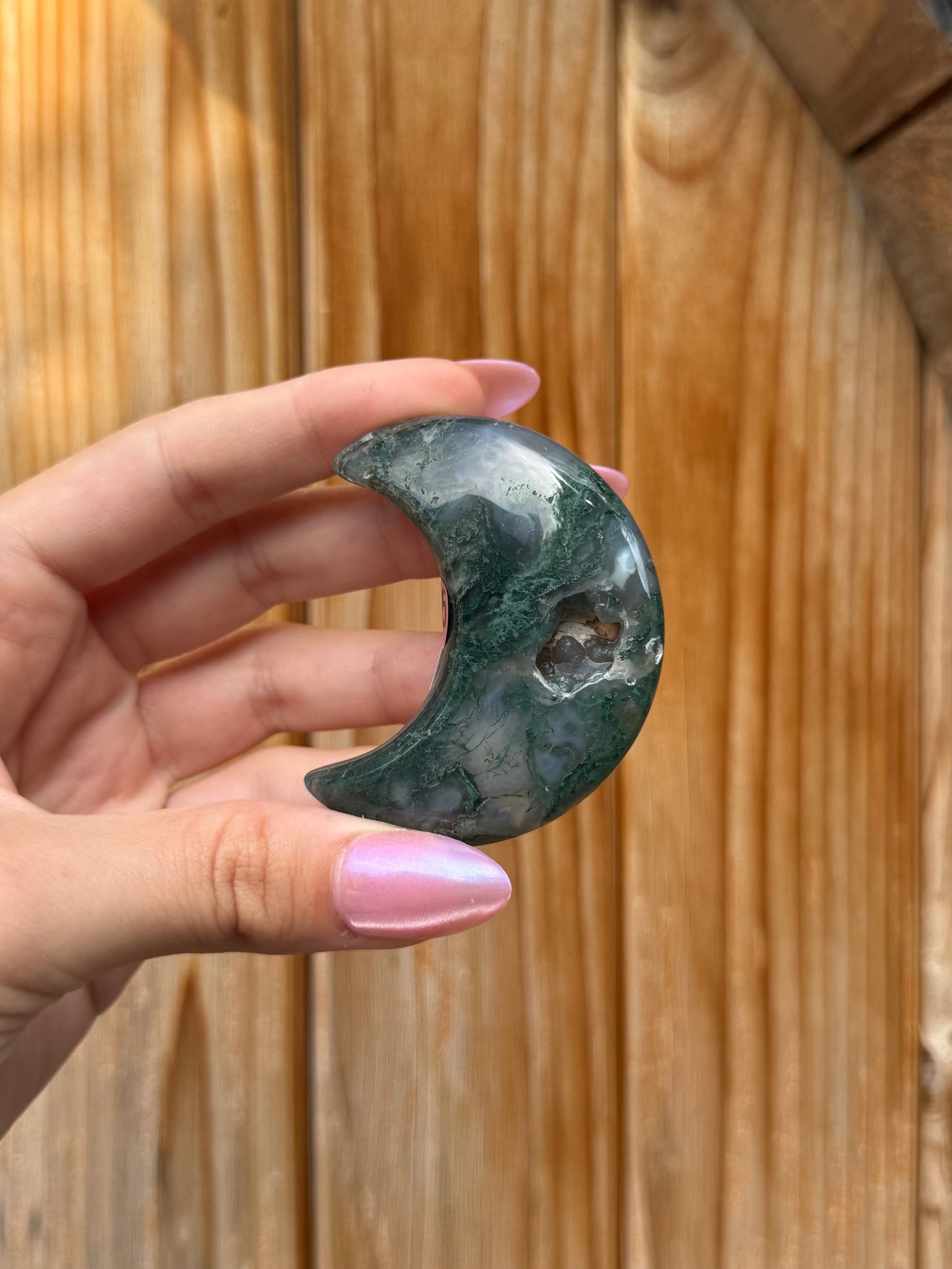 Moss Agate Mini Moon (Opt 85)
