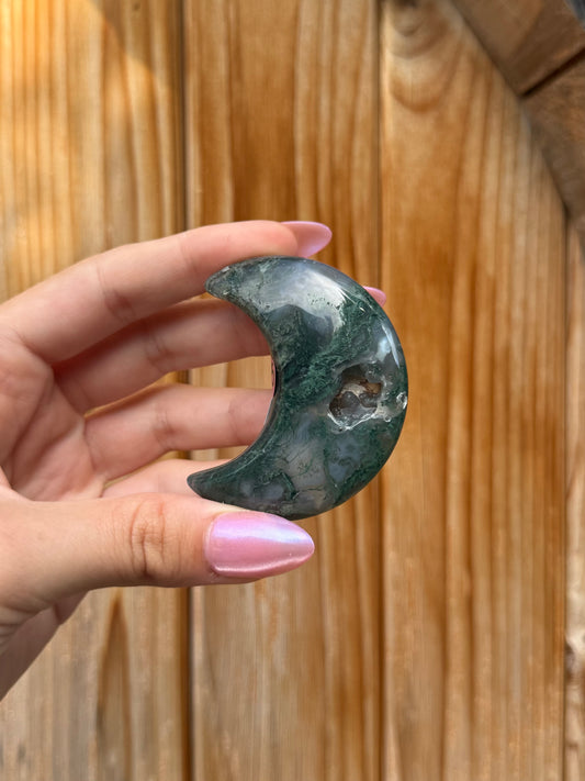 Moss Agate Mini Moon (Opt 85)