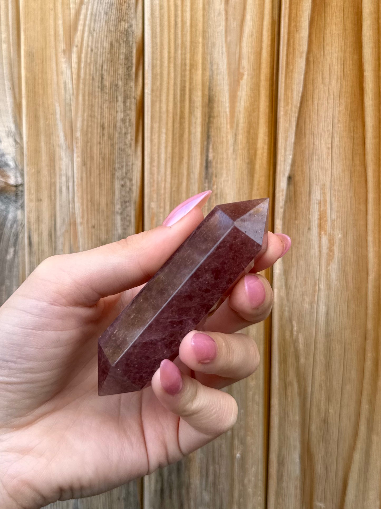 Strawberry Quartz Double-Terminated Point (Opt 66)
