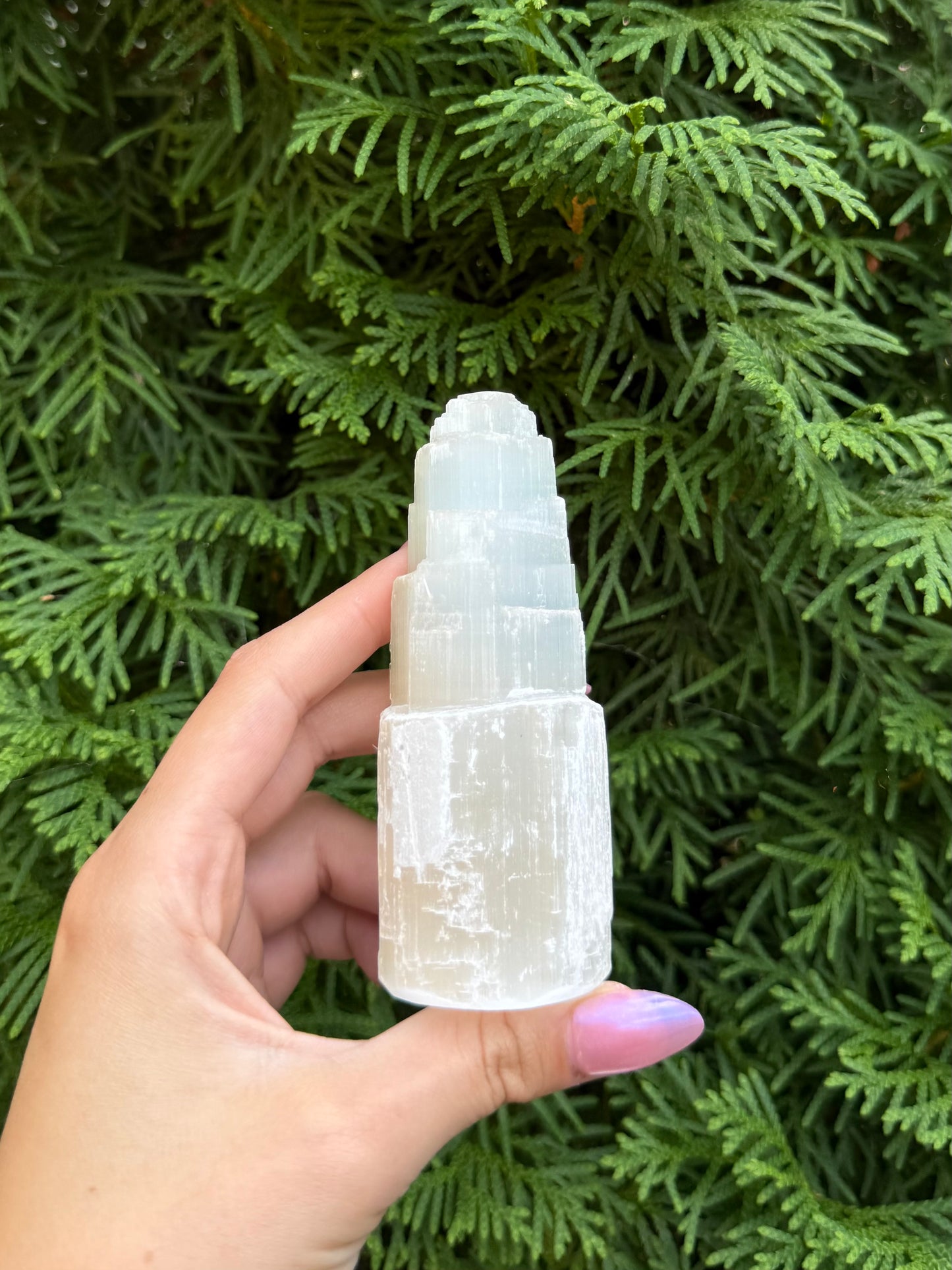 One Satin Spar Selenite Tower