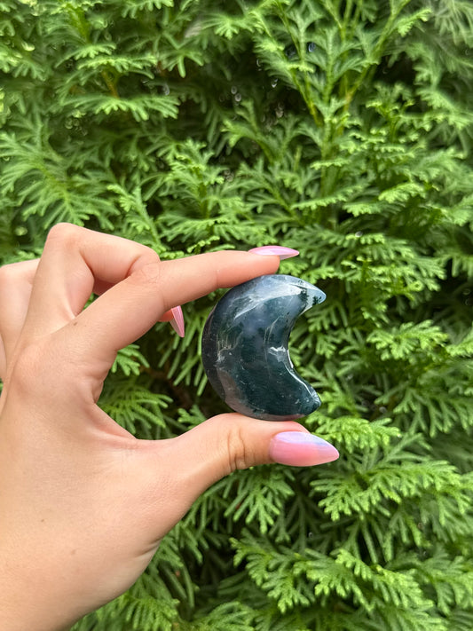 Moss Agate Mini Moon (Opt 86)