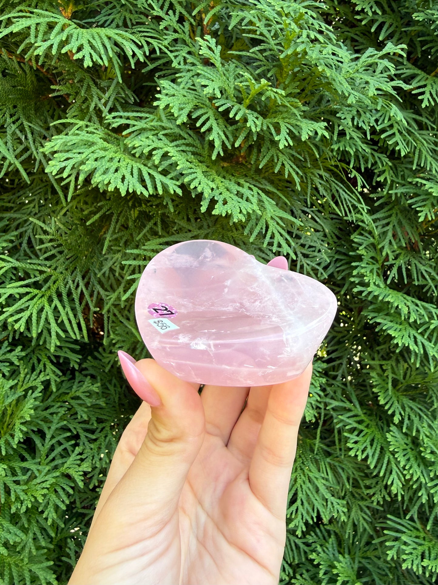 Rose Quartz Heart Bowl (Opt 27)