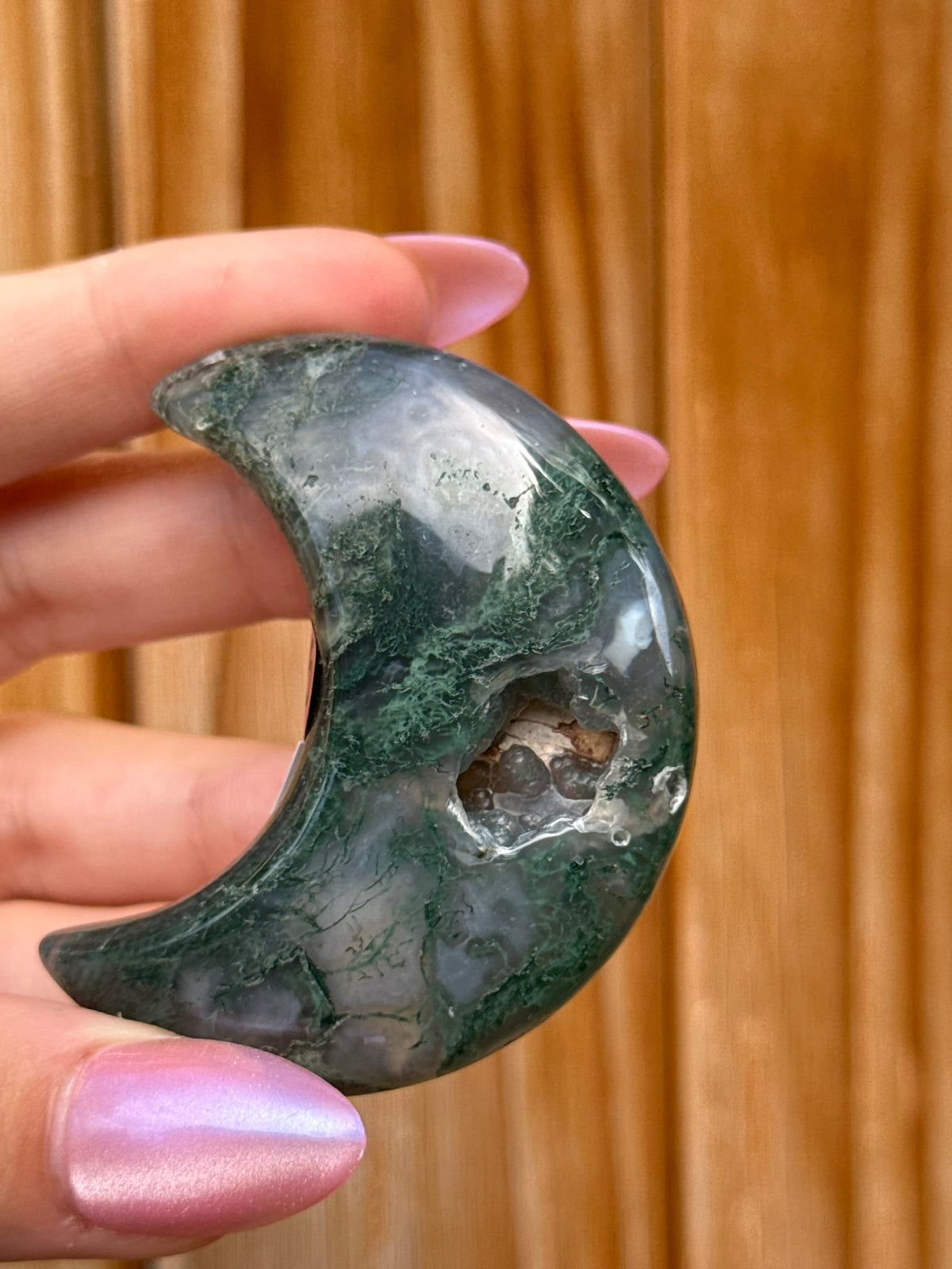 Moss Agate Mini Moon (Opt 85)