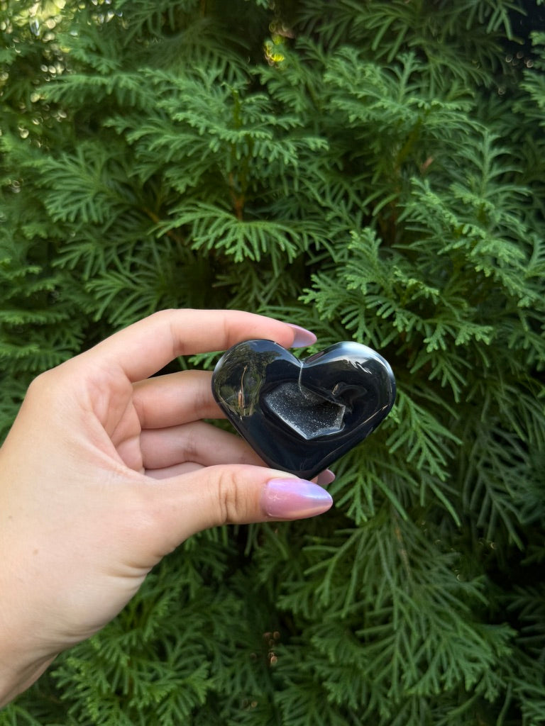 Druzy Onyx Heart (Opt 5)