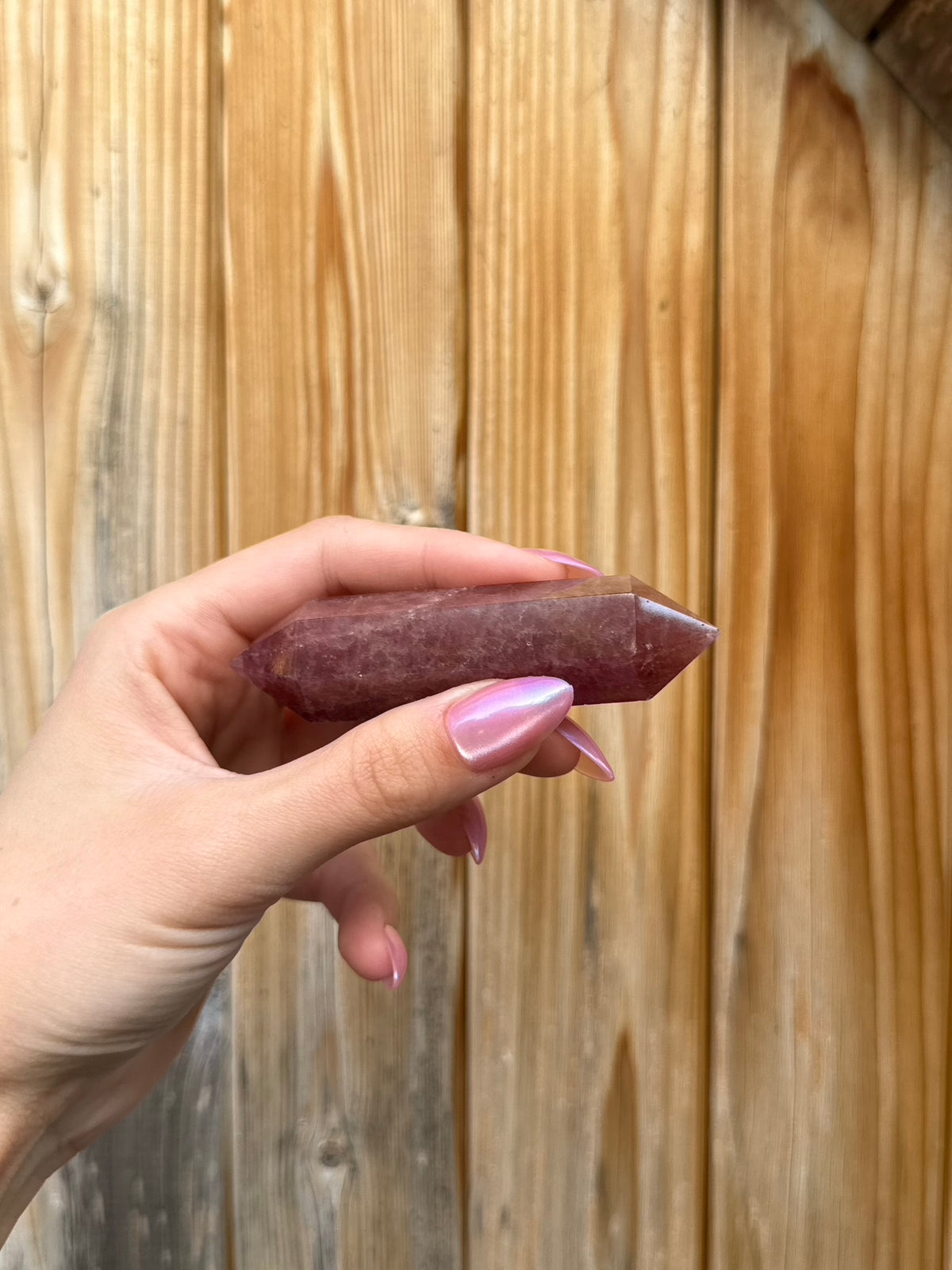 Strawberry Quartz Double-Terminated Point (Opt 67)