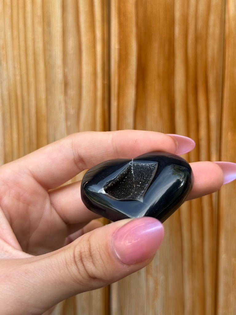 Druzy Onyx Heart (Opt 94)