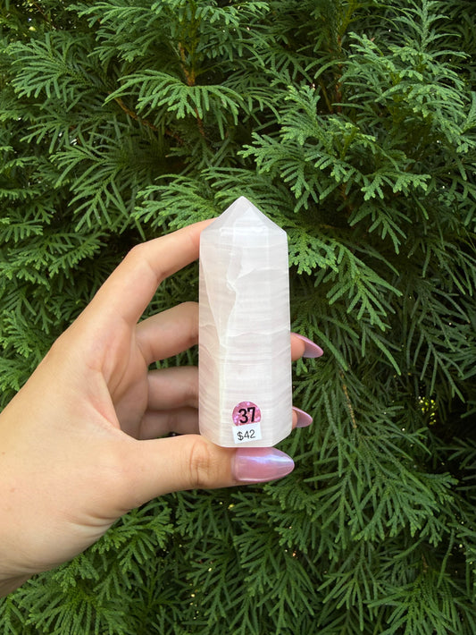 Pink Mangano Calcite Tower (Opt 37)
