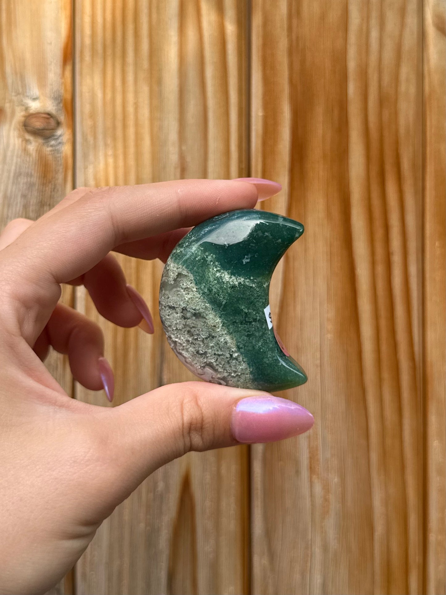 Moss Agate Mini Moon (Opt 87)
