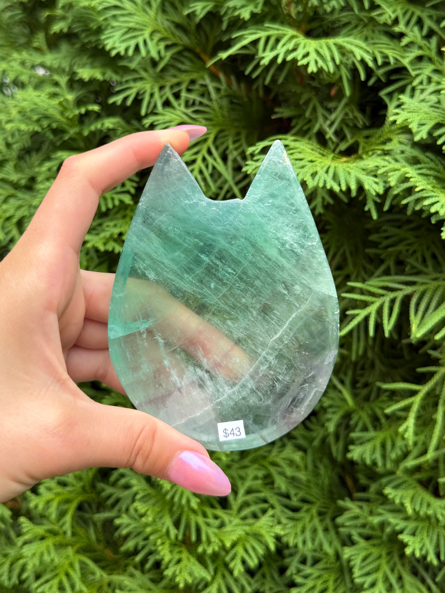 Rainbow Fluorite Cat Bowl
