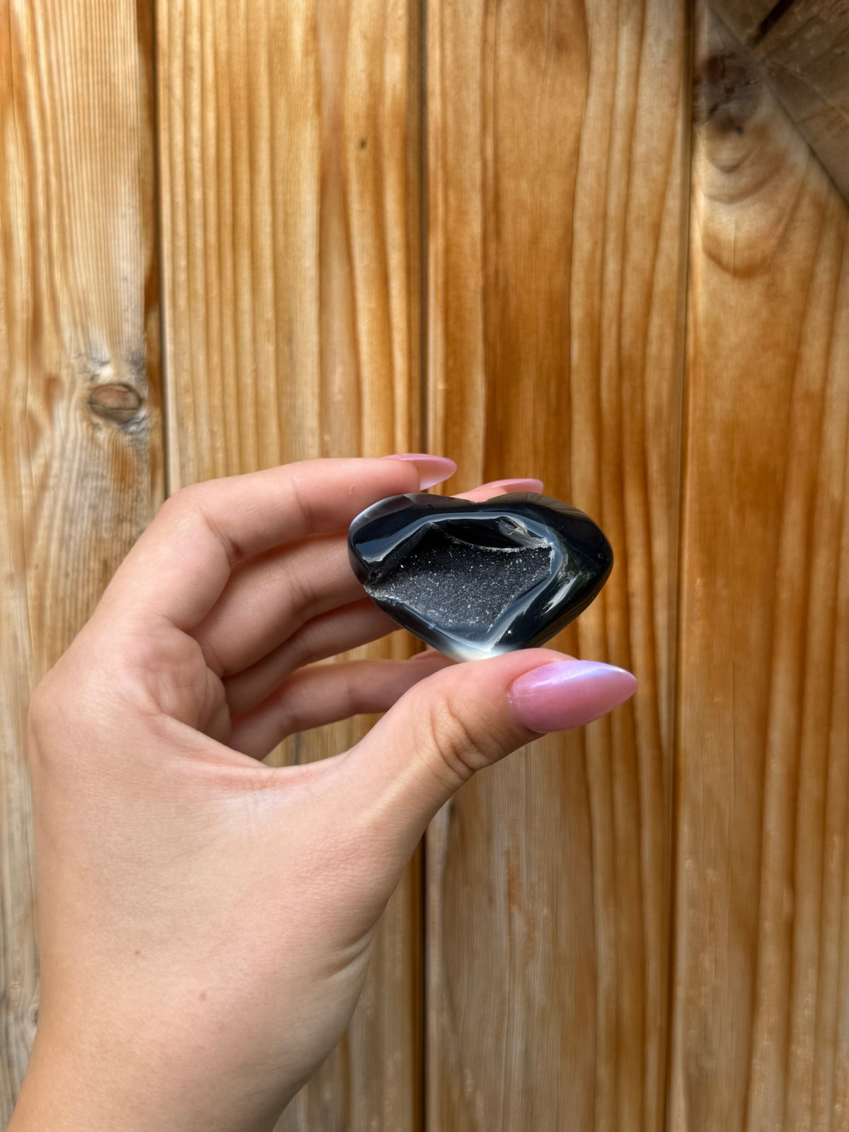 Druzy Onyx Heart (Opt 100)