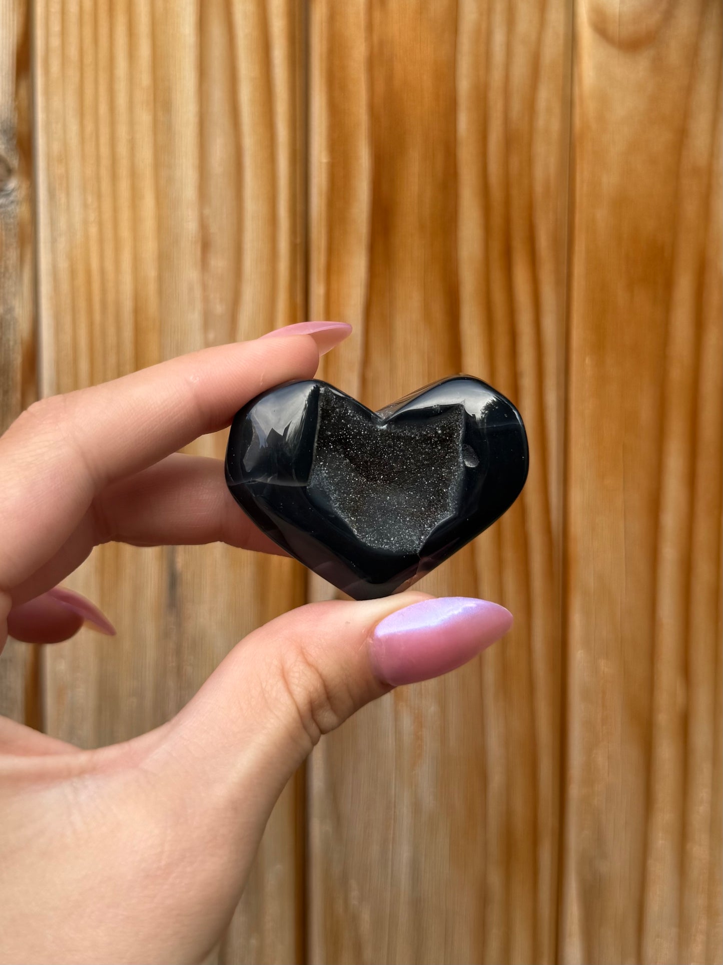 Druzy Onyx Heart (Opt 2)