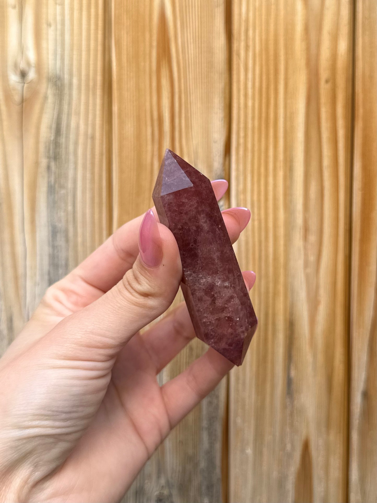 Strawberry Quartz Double-Terminated Point (Opt 67)
