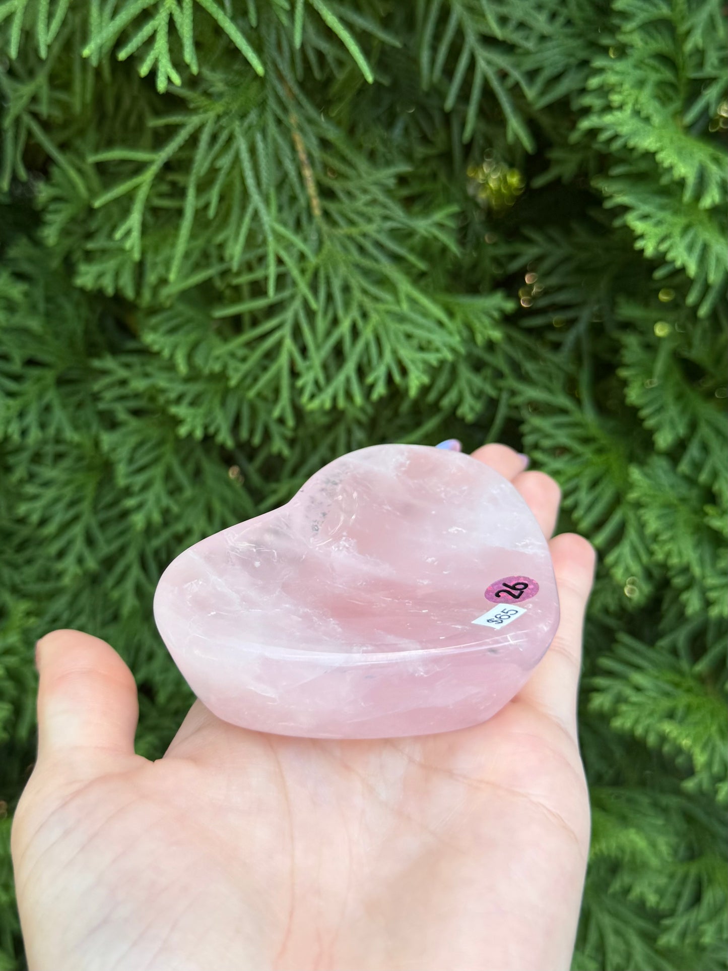 Rose Quartz Heart Bowl (Opt 26)