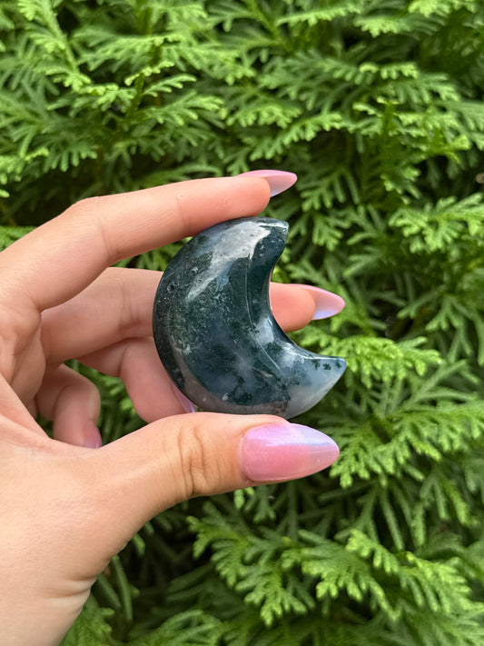 Moss Agate Mini Moon (Opt 86)