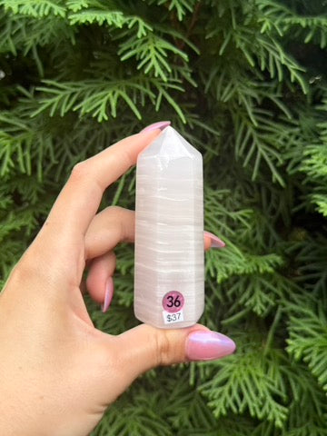 Pink Mangano Calcite Tower (Opt 36)
