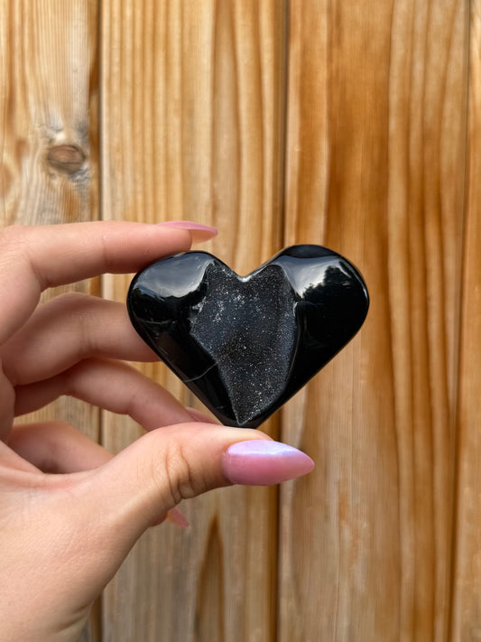 Druzy Onyx Heart (Opt 7)