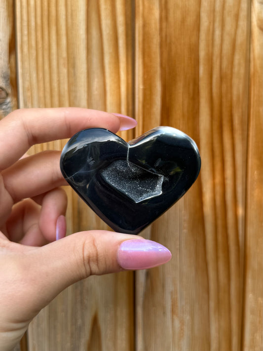 Druzy Onyx Heart (Opt 5)