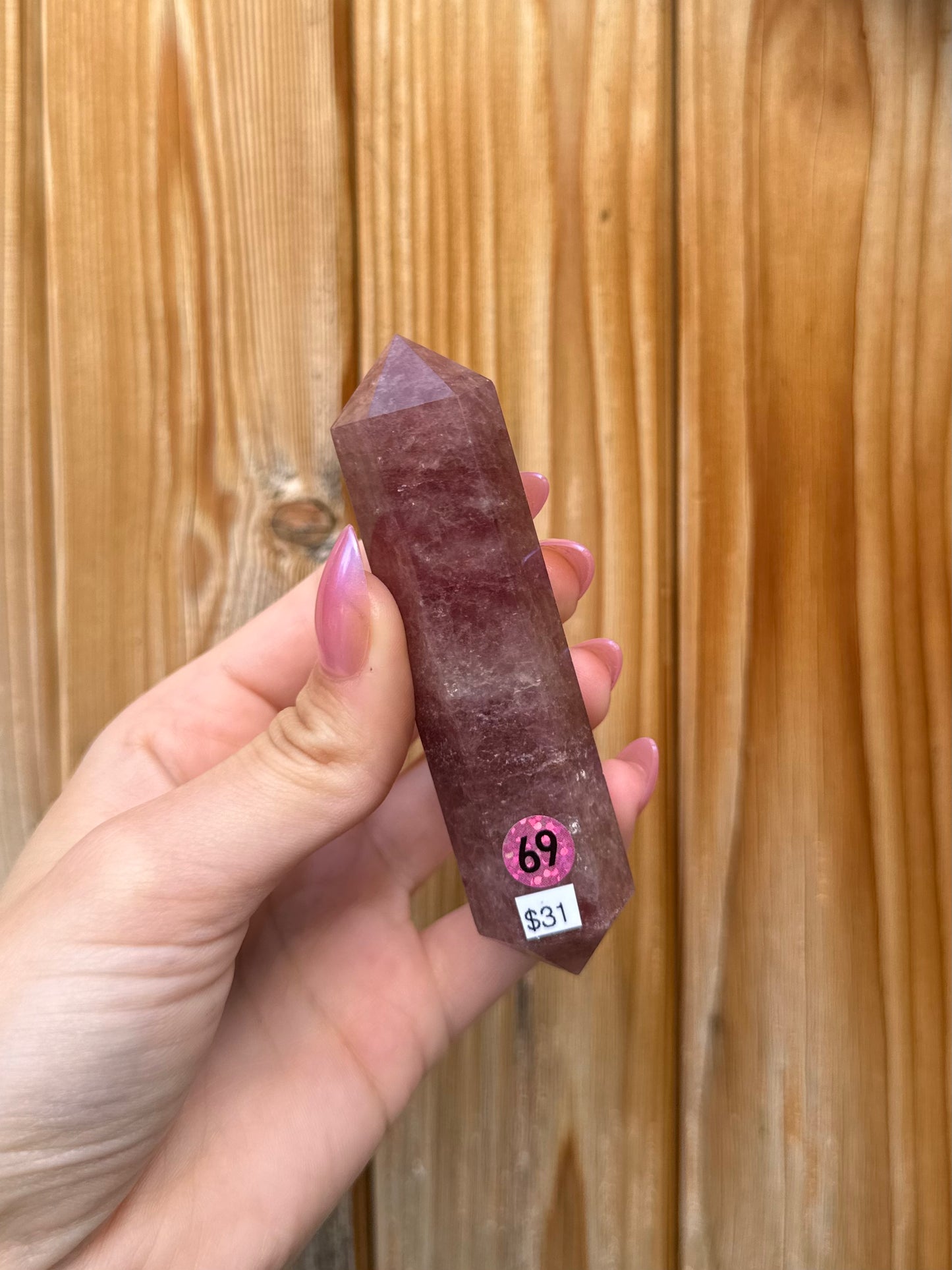 Strawberry Quartz Double-Terminated Point (Opt 69)