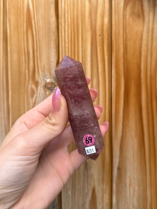 Strawberry Quartz Double-Terminated Point (Opt 69)