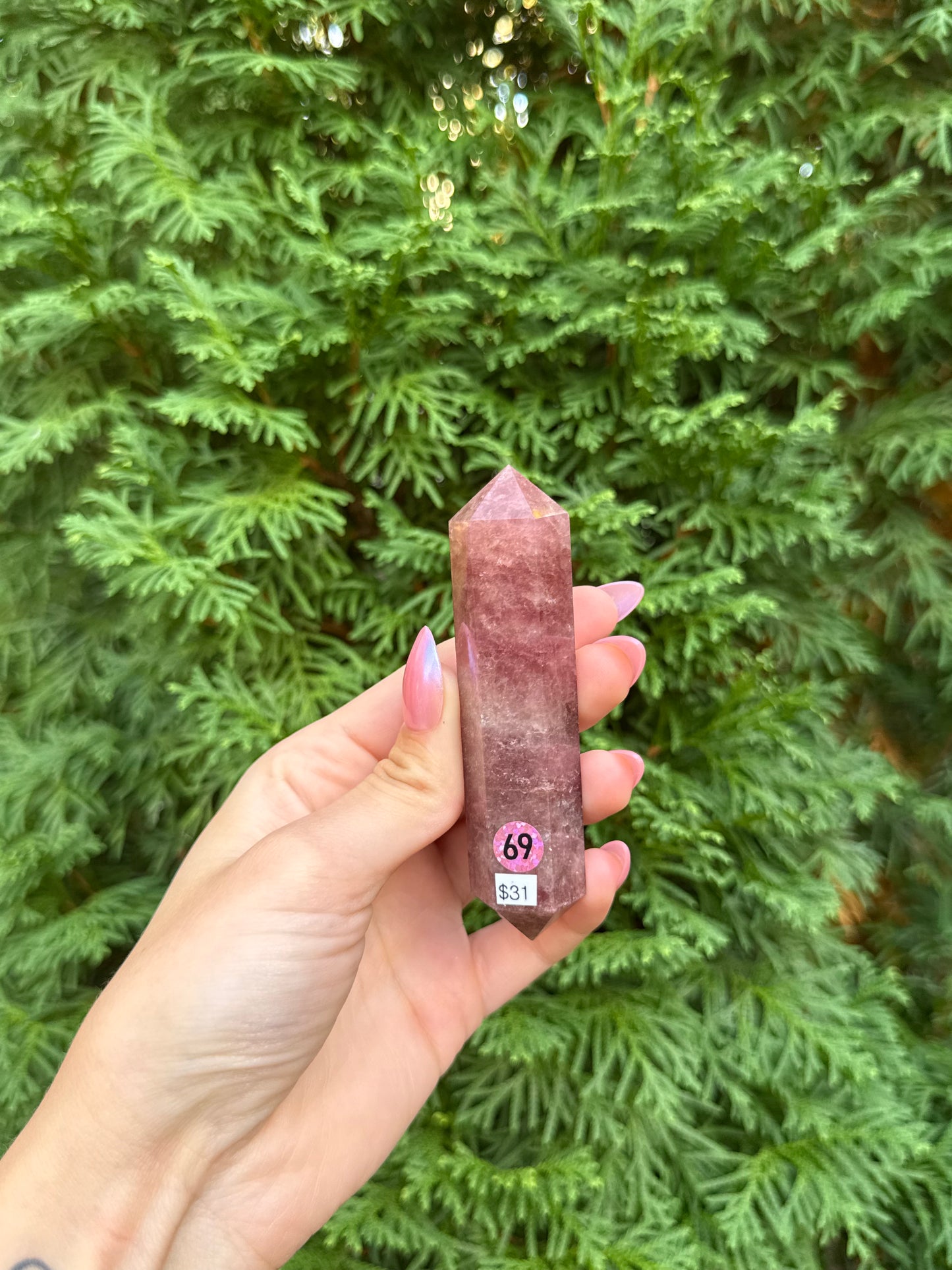 Strawberry Quartz Double-Terminated Point (Opt 69)