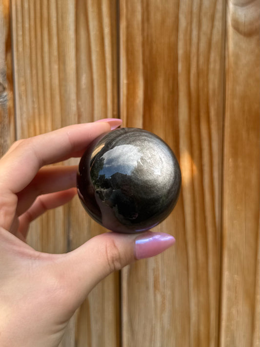 Silver Sheen Obsidian Sphere (Opt 77)